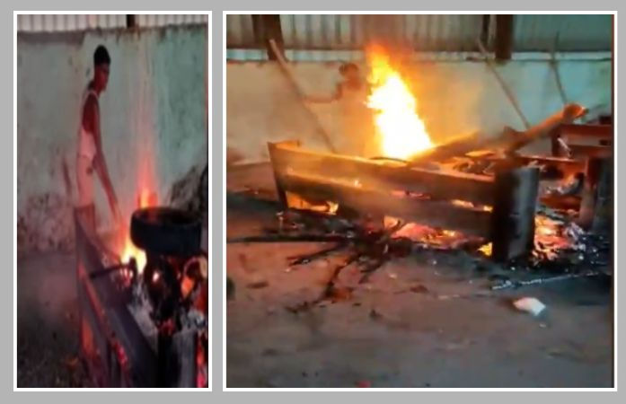 અમદાવાદના ઓઢવ સ્મશાનગૃહની ઘોર બેદરકારી: લાકડાં ભીના હોવાથી પરિવારે ટાયર-ગોદડાથી અંતિમવિધિ કરવી પડી અમદાવાદના ઓઢવ સ્મશાનગૃહની ઘોર બેદરકારી: લાકડાં ભીના હોવાથી પરિવારે ટાયર-ગોદડાથી અંતિમવિધિ કરવી પડી